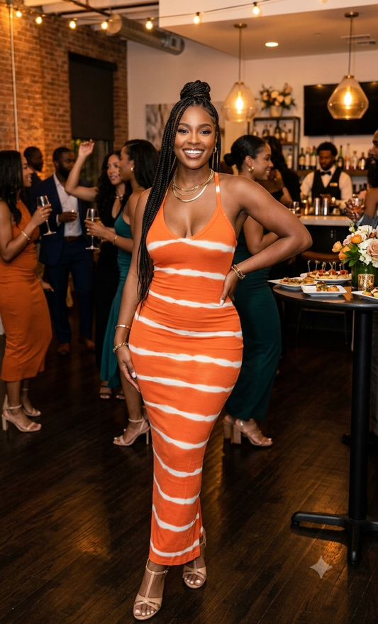 Racer Back OrangeSherbet Dress